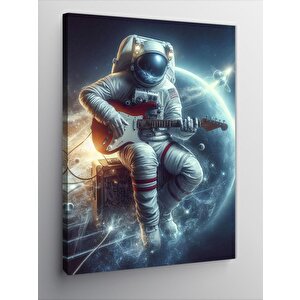 Kanvas Tablo Elektro Gitar Çalan Astronot 50x70 cm