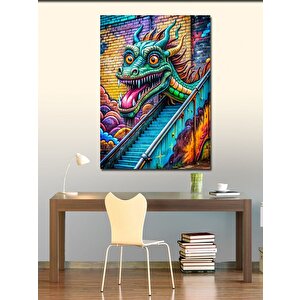 Kanvas Tablo Ejderha Graffiti 50x70 cm