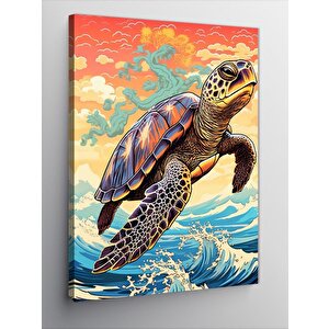 Kanvas Tablo Deniz Kaplumbağası Caretta Caretta 100x140 cm