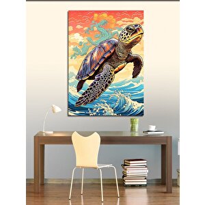 Kanvas Tablo Deniz Kaplumbağası Caretta Caretta 100x140 cm