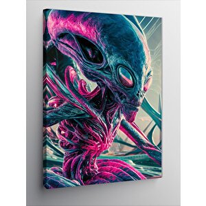 Kanvas Tablo Renkli Uzaylı 50x70 cm