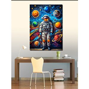 Kanvas Tablo Gezegenler Ve Astronot 100x140 cm