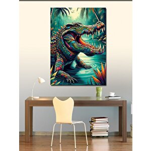 Kanvas Tablo Renkli Timsah 70x100 cm