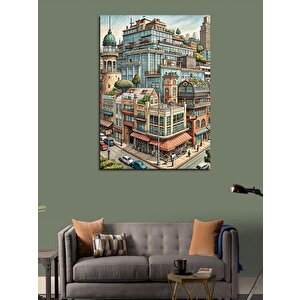 Kanvas Tablo Binalar Ve İnsanlar 50x70 cm