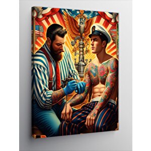 Kanvas Tablo Dövme Yapan Denizci 100x140 cm