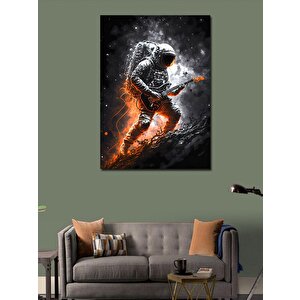Kanvas Tablo Uzayda Gitar Çalan Astronot 70x100 cm