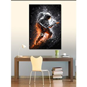 Kanvas Tablo Uzayda Gitar Çalan Astronot 70x100 cm