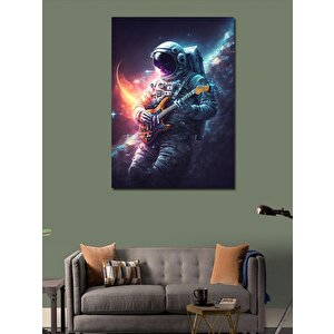 Kanvas Tablo Elektro Gitar Çalan Astronot 70x100 cm