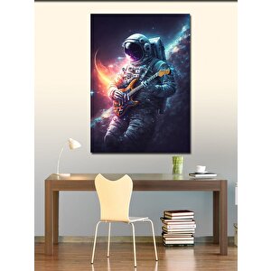 Kanvas Tablo Elektro Gitar Çalan Astronot 70x100 cm