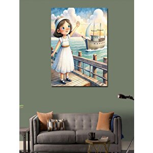Kanvas Tablo Deniz Kıyısındaki Kız 50x70 cm