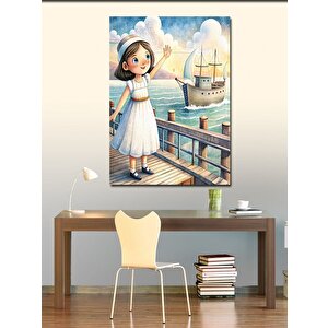 Kanvas Tablo Deniz Kıyısındaki Kız 50x70 cm