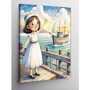 Kanvas Tablo Deniz Kıyısındaki Kız 100x140 cm