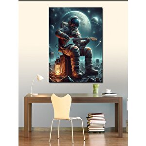Kanvas Tablo Uzayda Elektro Gitar Çalan Astronot 70x100 cm