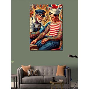 Kanvas Tablo Dövme Yapan Denizci 70x100 cm