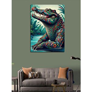 Kanvas Tablo Bataklıktaki Dövmeli Timsah 70x100 cm