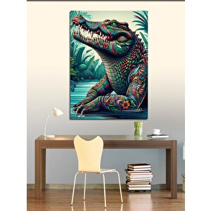 Kanvas Tablo Bataklıktaki Dövmeli Timsah 70x100 cm