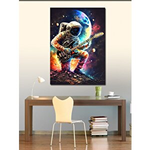 Kanvas Tablo Uzayda Gitar Çalan Astronot 70x100 cm