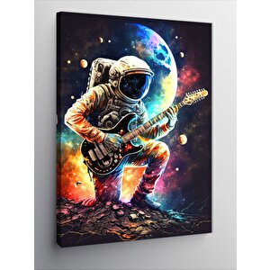 Kanvas Tablo Uzayda Gitar Çalan Astronot 50x70 cm