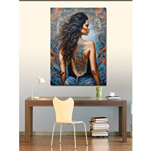 Kanvas Tablo Sırtı Dövmeli Kadın 70x100 cm