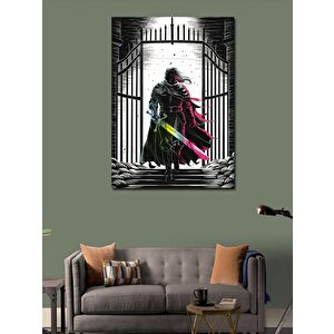 Kanvas Tablo Renkli Kılıçlı Şövalye 100x140 cm