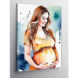 Kanvas Tablo Suluboya Hamile Kadın 50x70 cm