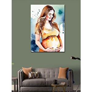 Kanvas Tablo Suluboya Hamile Kadın 70x100 cm