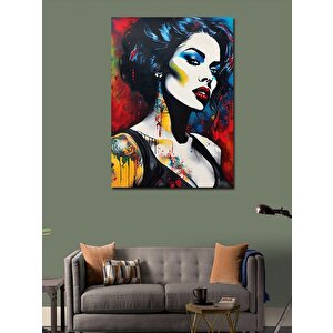 Kanvas Tablo Dövmeli Kadın 70x100 cm