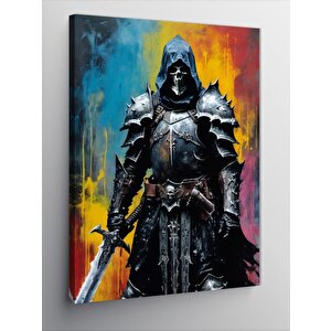 Kanvas Tablo Kapişonlu İskelet Şovalye 100x140 cm