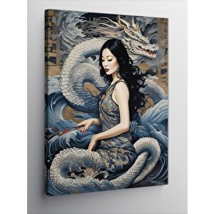 Kanvas Tablo Japon Kadın Ve Ejderha 50x70 cm