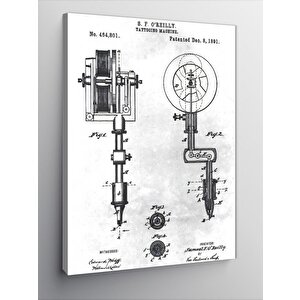 Kanvas Tablo Dövme Makinesi Anatomisi 100x140 cm