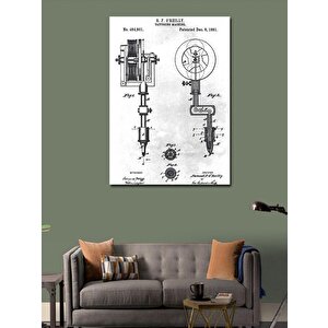 Kanvas Tablo Dövme Makinesi Anatomisi 100x140 cm