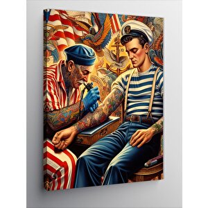 Kanvas Tablo Dövmeci Temalı 70x100 cm