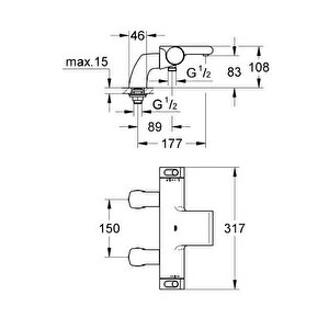 Grohtherm 2000 New Termostatik Küvet Bataryası - 34176001