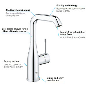 Tek Kumandalı Lavabo Bataryası L-boyut 24174001