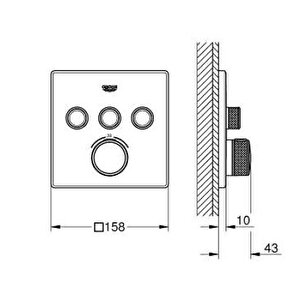 Grohtherm Smartcontrol Üç Valfli Akış Kontrollü, Ankastre Termostatik Duş Bataryası - 29126gn0