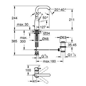 Essence Tek Kumandalı Lavabo Bataryası 1/2"l - 24174al1