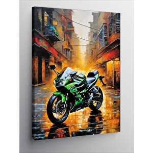 Kanvas Tablo Superbike Yarış Motosikleti 100x140 cm