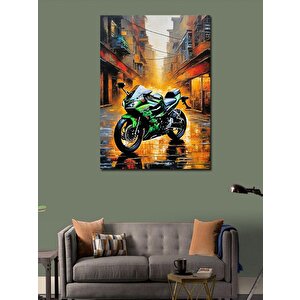 Kanvas Tablo Superbike Yarış Motosikleti 100x140 cm