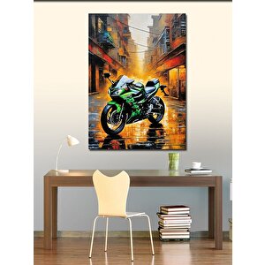 Kanvas Tablo Superbike Yarış Motosikleti 100x140 cm
