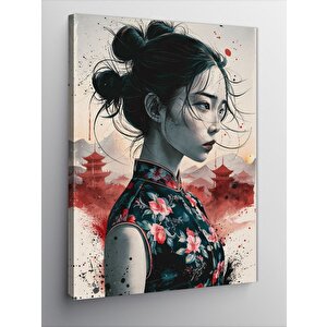 Kanvas Tablo Japon Kadın 100x140 cm