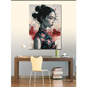 Kanvas Tablo Japon Kadın 100x140 cm