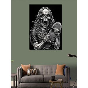 Kanvas Tablo Kaykay Ve İskelet 100x140 cm