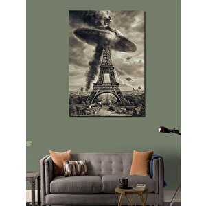 Kanvas Tablo Ufo Ve Heykel Kulesi 100x140 cm