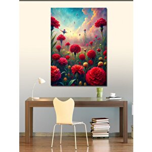 Kanvas Tablo Kırmızı Karanfil Tarlası 70x100 cm