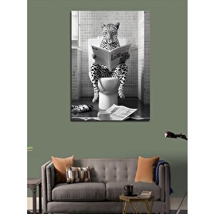 Kanvas Tablo Tuvalette Gastro Leopar 100x140 cm