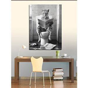 Kanvas Tablo Tuvalette Gastro Leopar 100x140 cm