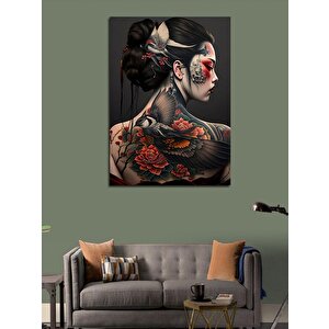Kanvas Tablo Yakuza Japon Kadın 70x100 cm