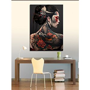 Kanvas Tablo Yakuza Japon Kadın 70x100 cm