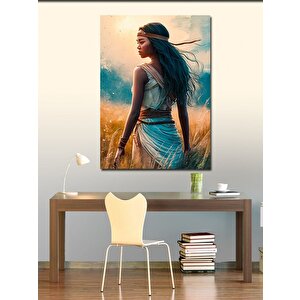 Kanvas Tablo Başak Tarlasında Afrikalı Kadın 50x70 cm