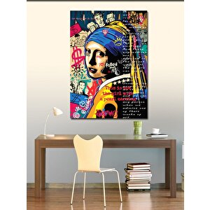 Kanvas Tablo İnci Küpeli Kız Pop Art 100x140 cm